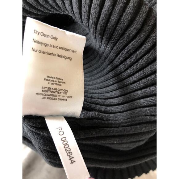 Anine Bing Victoria Top Cutout Ribbed Knit Stretch Cotton Turtleneck Black M - Picture 9 of 10